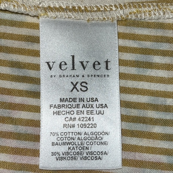 VELVET Briella Woven Striped Puff Sleeve Top, Size XS - Picture 8 of 11